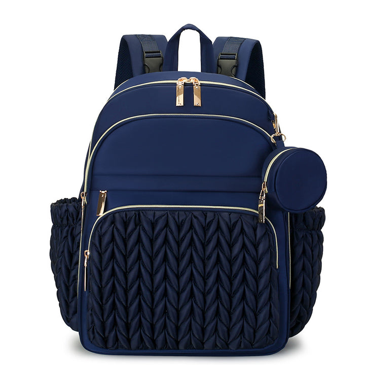Chic Multi-Compartment Backpack with Stylish Braided Design Kalsten