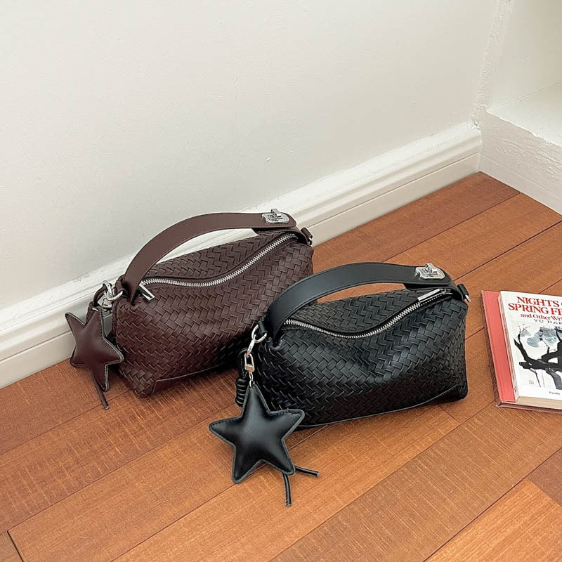 Woven Leather Shoulder Bag