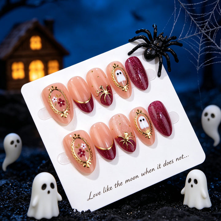 Decorative Halloween-Themed Press-On Nail Set
