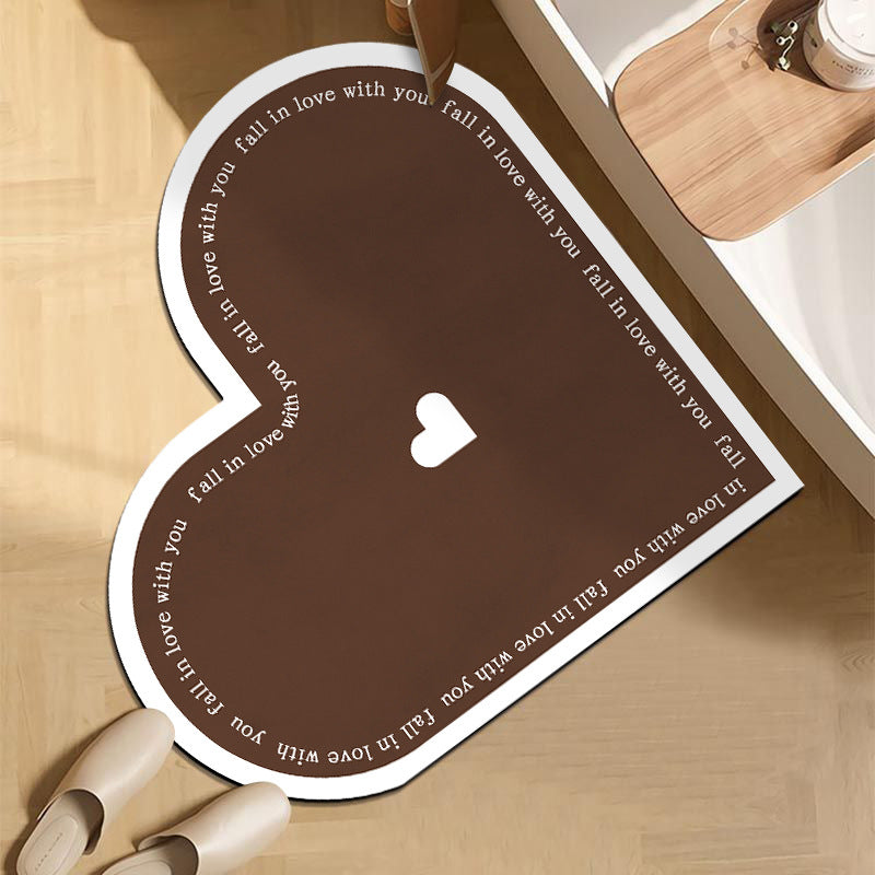 Heart-Shaped Bathroom Rug