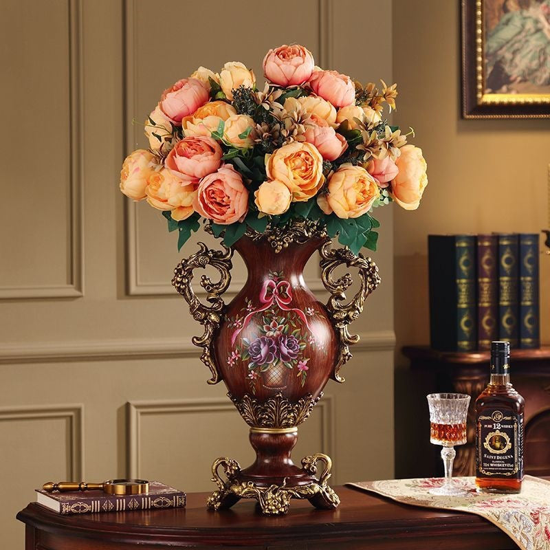 Ornate Floral Arrangement Vase