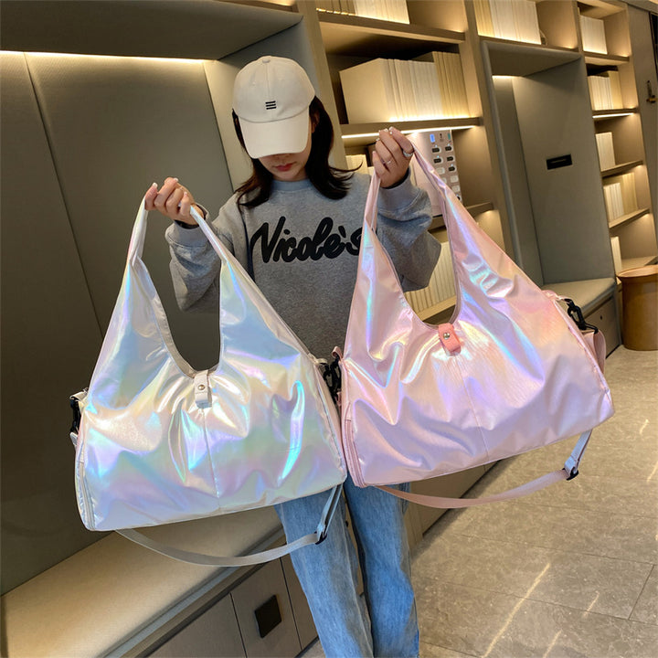Iridescent Multi-Pocket Travel Tote Bag Kalsten