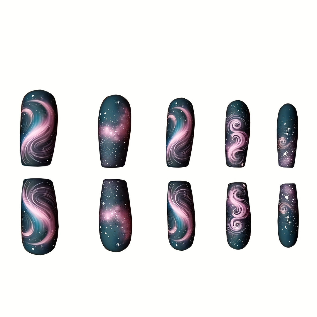 Artistic Galaxy-Themed Nail Enhancements Kalsten
