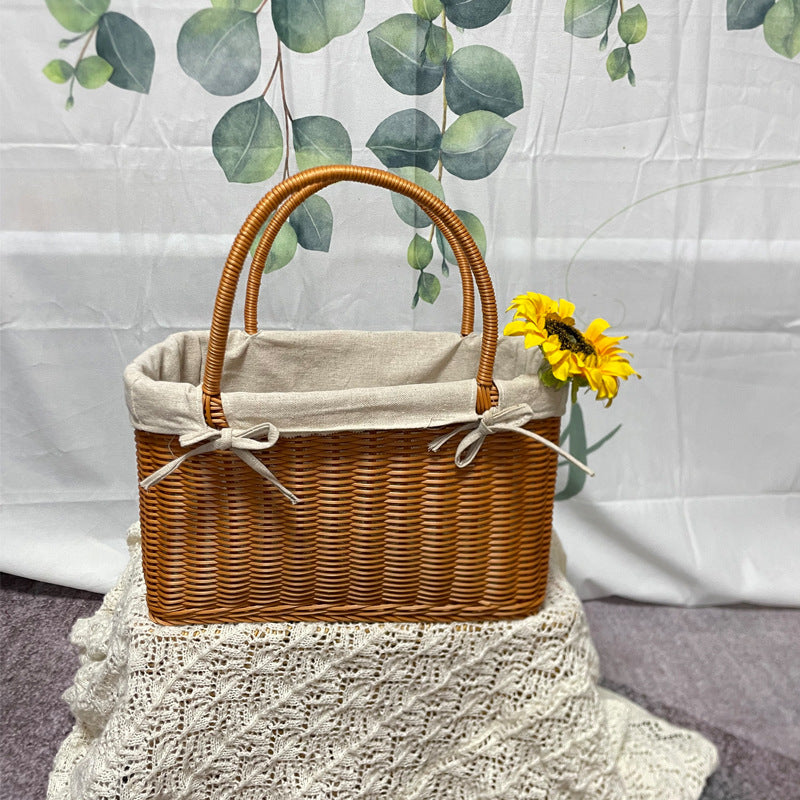 Handcrafted Woven Storage Basket with Liner Kalsten