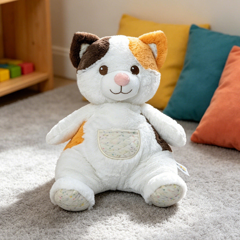 Plush Sit-Ready Puppy Nursery Companion with Quilted Front Pocket and Bean-Fill Base Kalsten