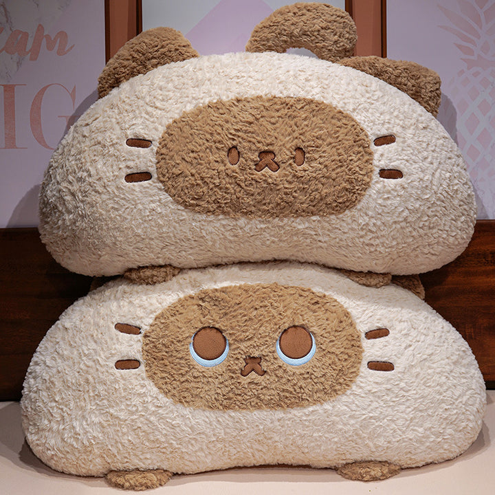 Large cozy back cushion and reading pillow as padded bed support