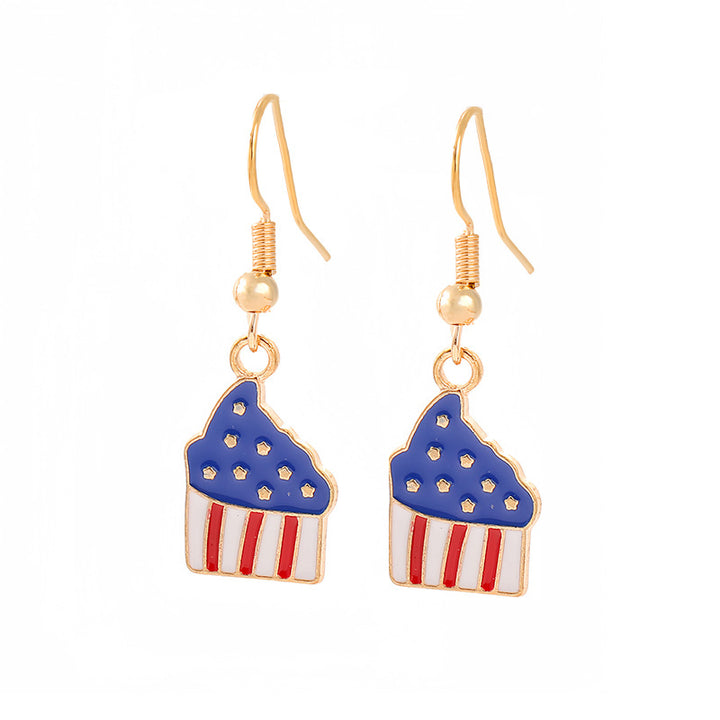 Women nan enamel horseshoe earrings with star motif and fishhook closure Kalsten