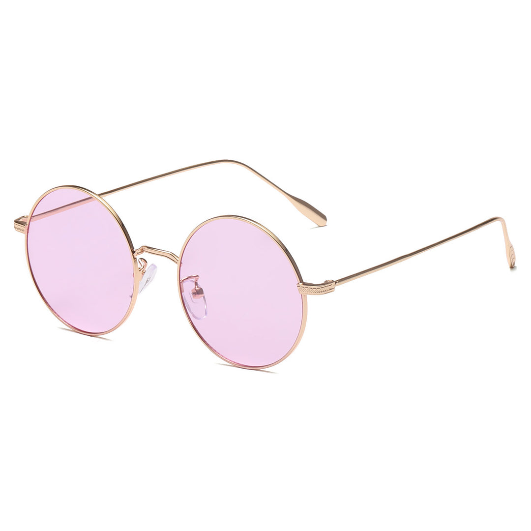 Women's round sunglasses with elegant metal frame and polarized lenses Kalsten