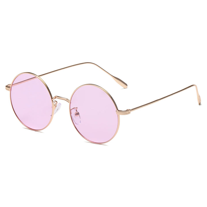 Women's round sunglasses with elegant metal frame and polarized lenses Kalsten