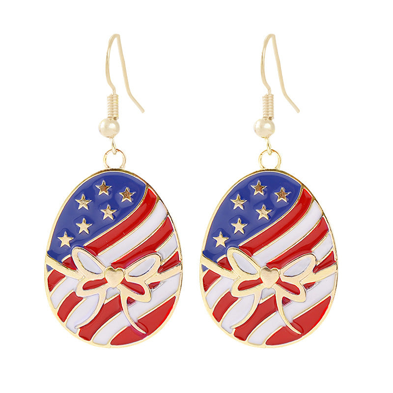 Women's nan patriotic horseshoe enamel dangle earrings with star-accented design and fishhook findings Kalsten