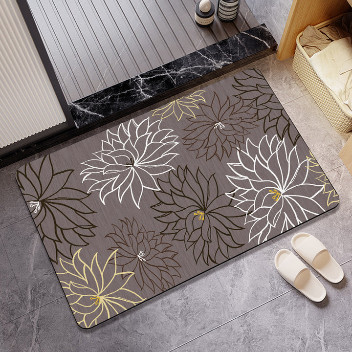 Floral Print Bath Mat Kalsten