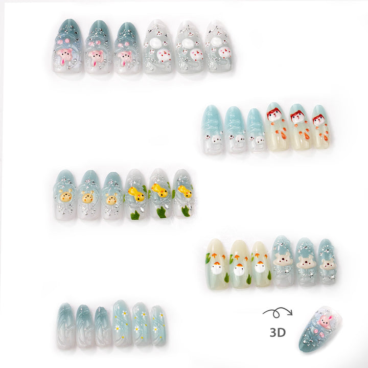 Whimsical Animal-Themed Press-On Nail Collection