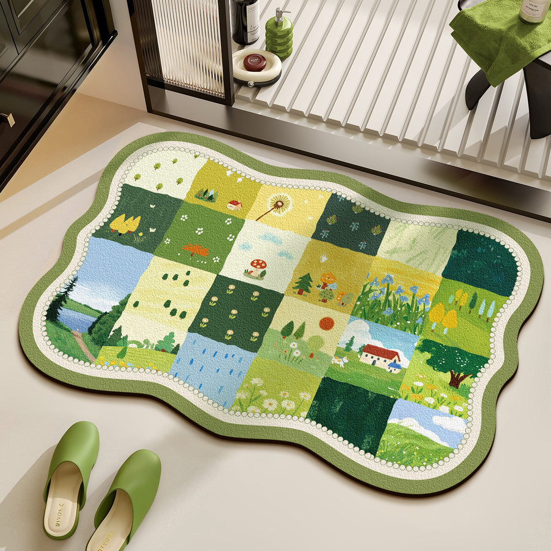Floral Patterned Kitchen Mat