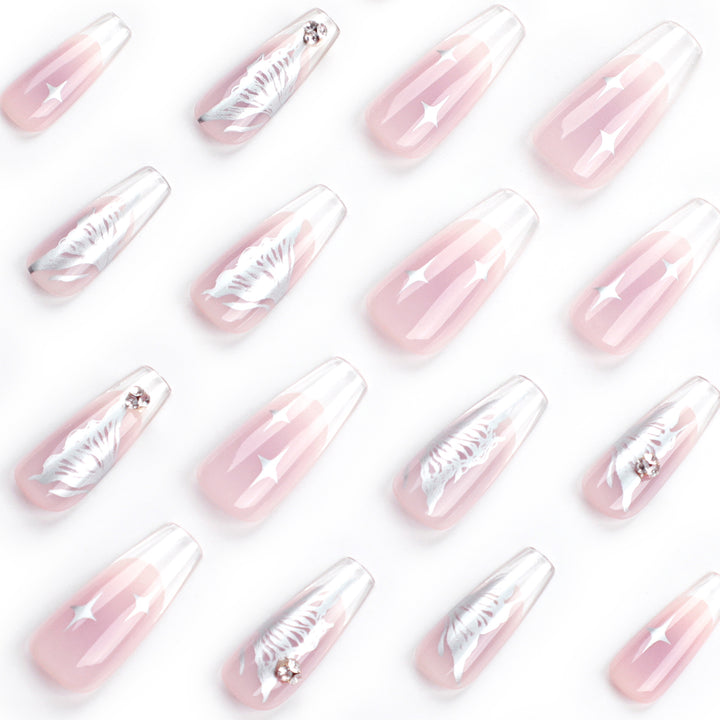 Artistic Nail Extensions with Elegant Floral Design Kalsten