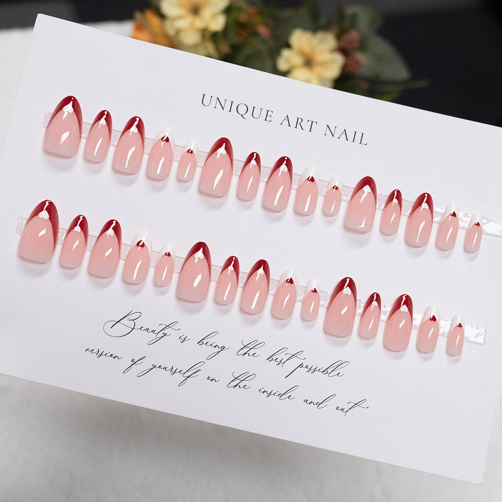 Heart-Accent Press-On Nails