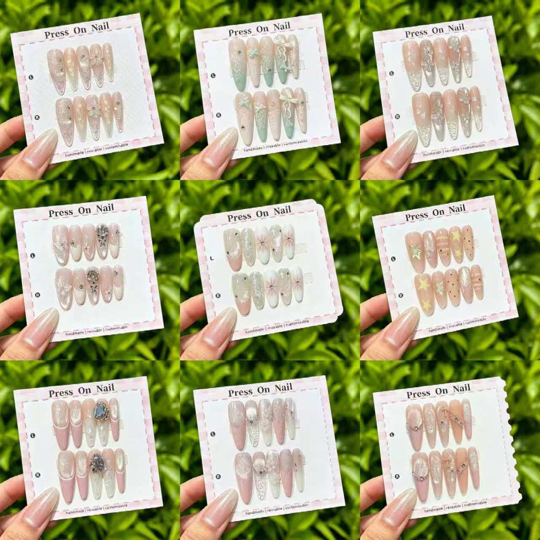 Artistic Floral Press-On Nail Set  1791773803