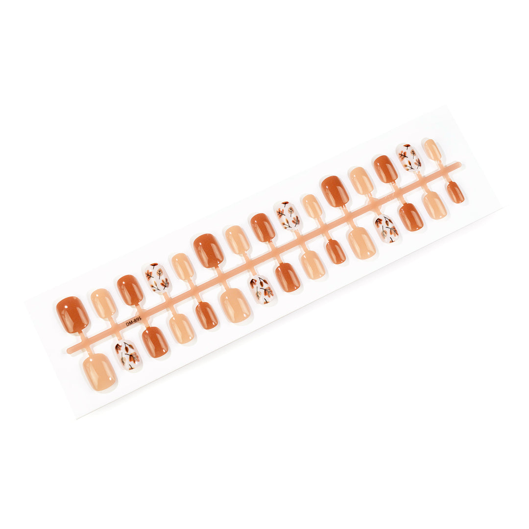 Autumn-Inspired Press-On Nail Art Set