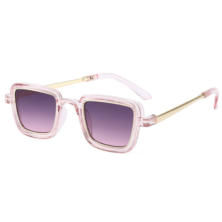 Women's square sunglasses with transparent frame and gold accents Kalsten