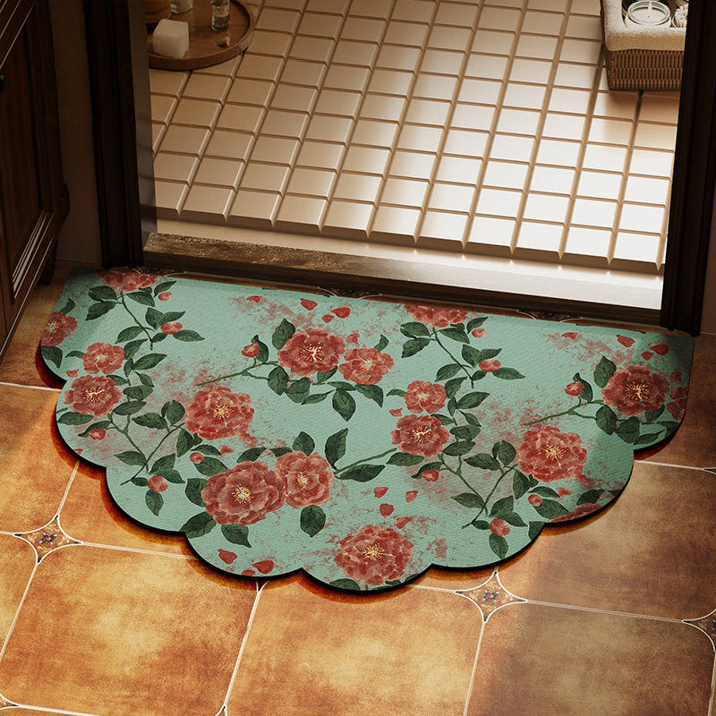 Floral Scalloped Area Rug