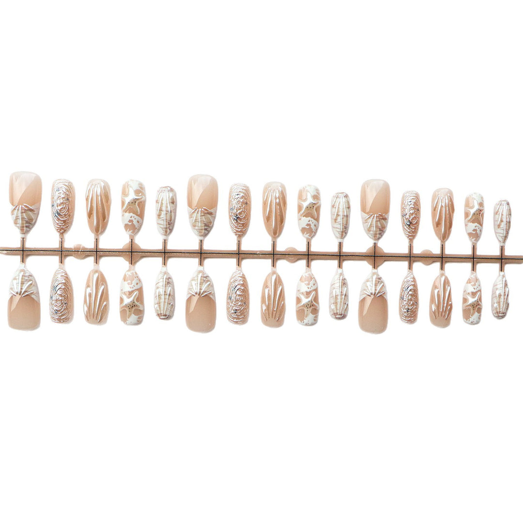 Textured Shell-Inspired Press-On Nail Set