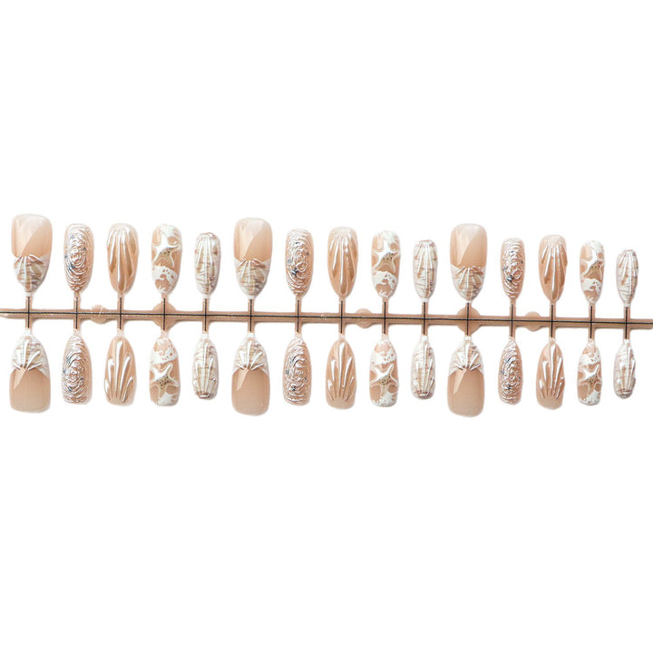 Textured Shell-Inspired Press-On Nail Set