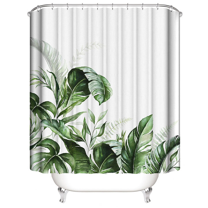 Tropical Leaf Print Bathroom Set Kalsten
