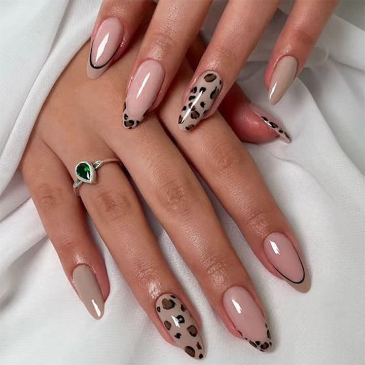Artistic Leopard-Print Press-On Nails