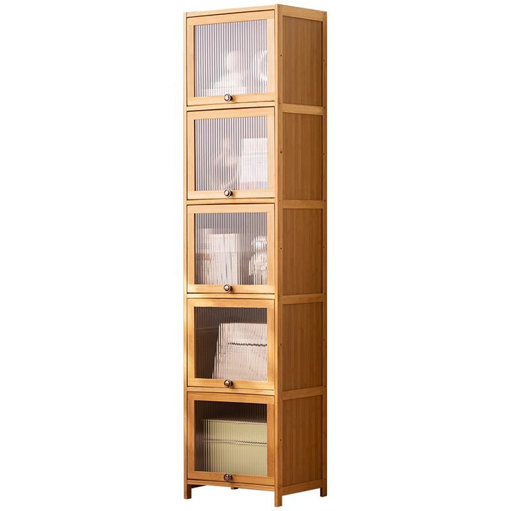 Wood showcase with clear glass and adjustable shelves Kalsten