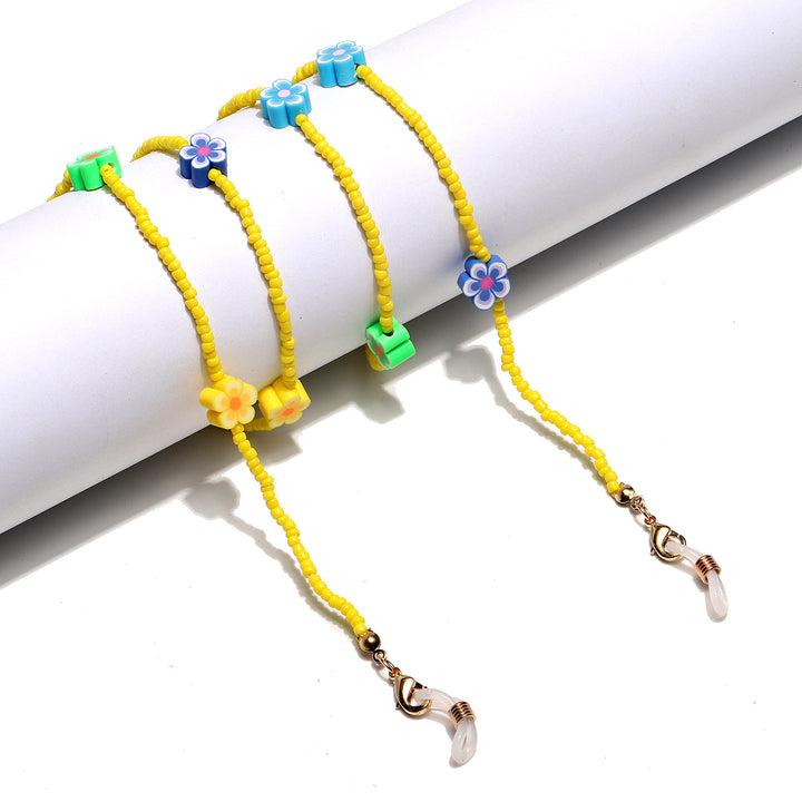 Decorative Flower Beaded Eyewear Chain Kalsten