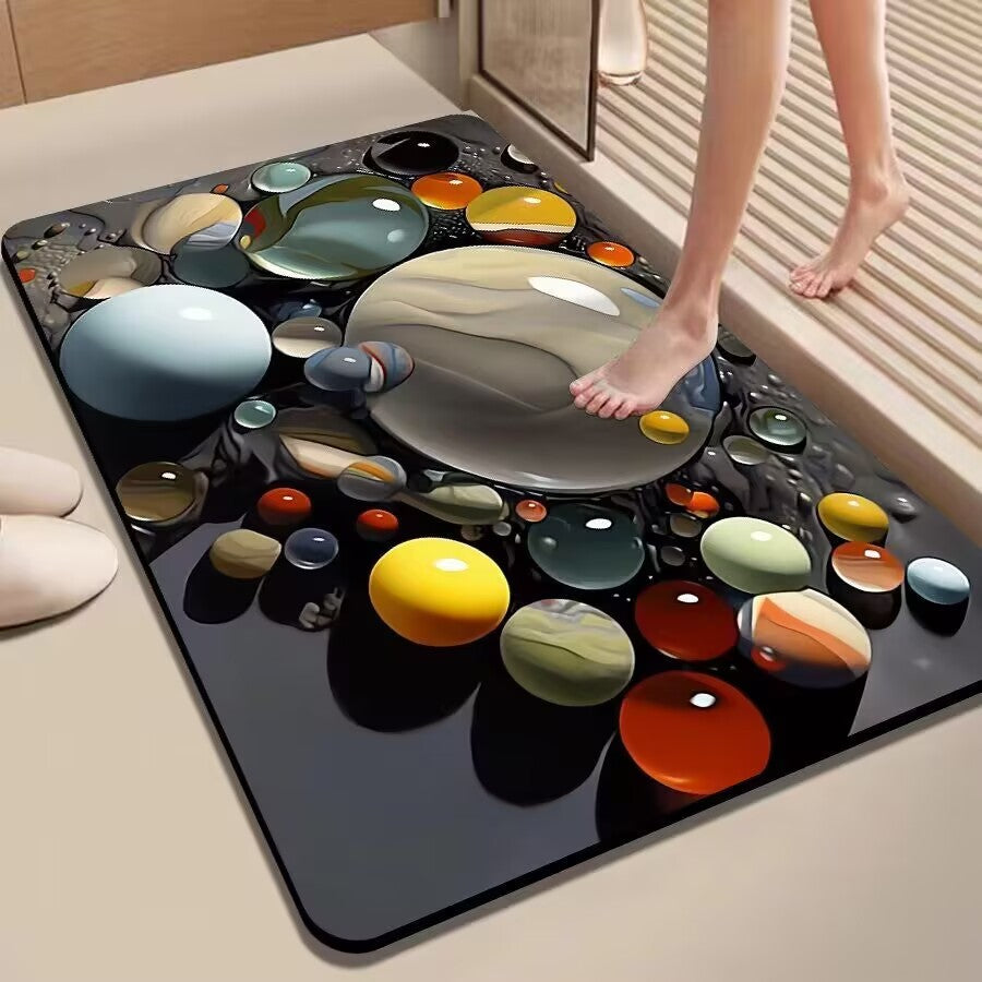 Colorful Pebble-Themed Floor Mat Kalsten