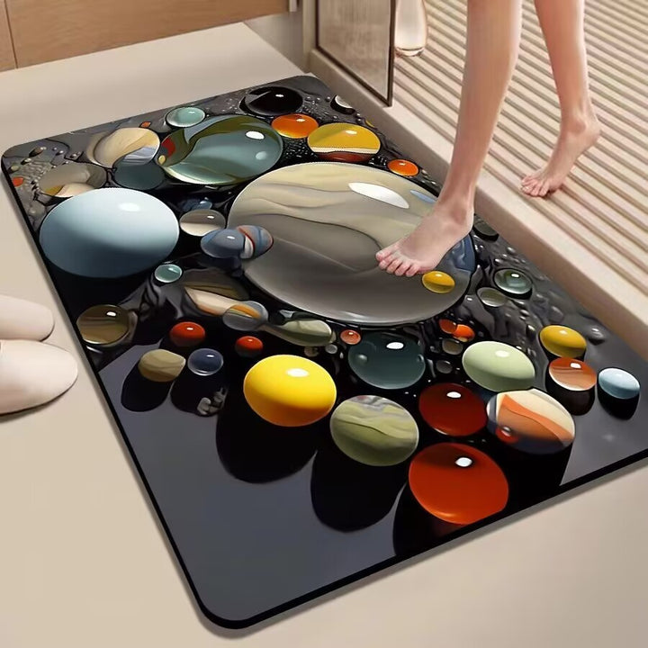 Colorful Pebble-Themed Floor Mat Kalsten