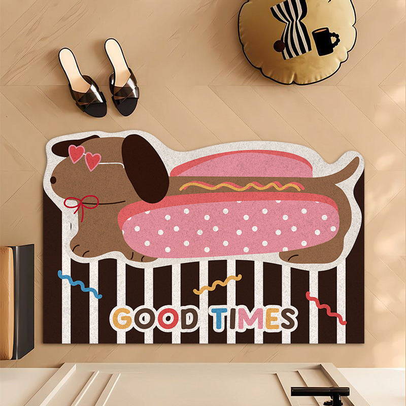 Cartoon Dog-Themed Welcome Mat