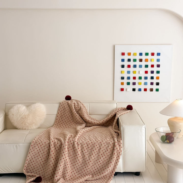 Extra soft Sherpa throw blanket with Scandinavian Norwegian pattern