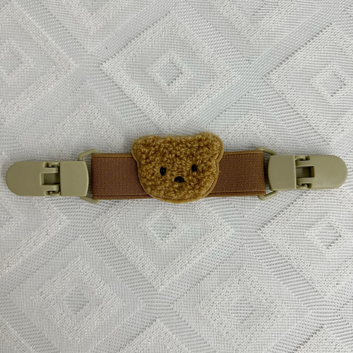 Plush Teddy Pacifier Clip with Safety Buckle and Elastic Strap
