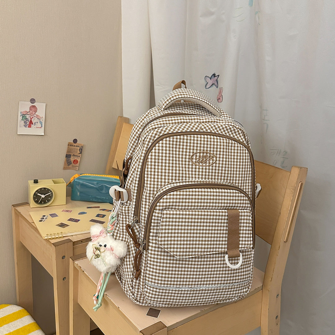 Stylish Checkerboard Pattern Backpack Kalsten 1791205963