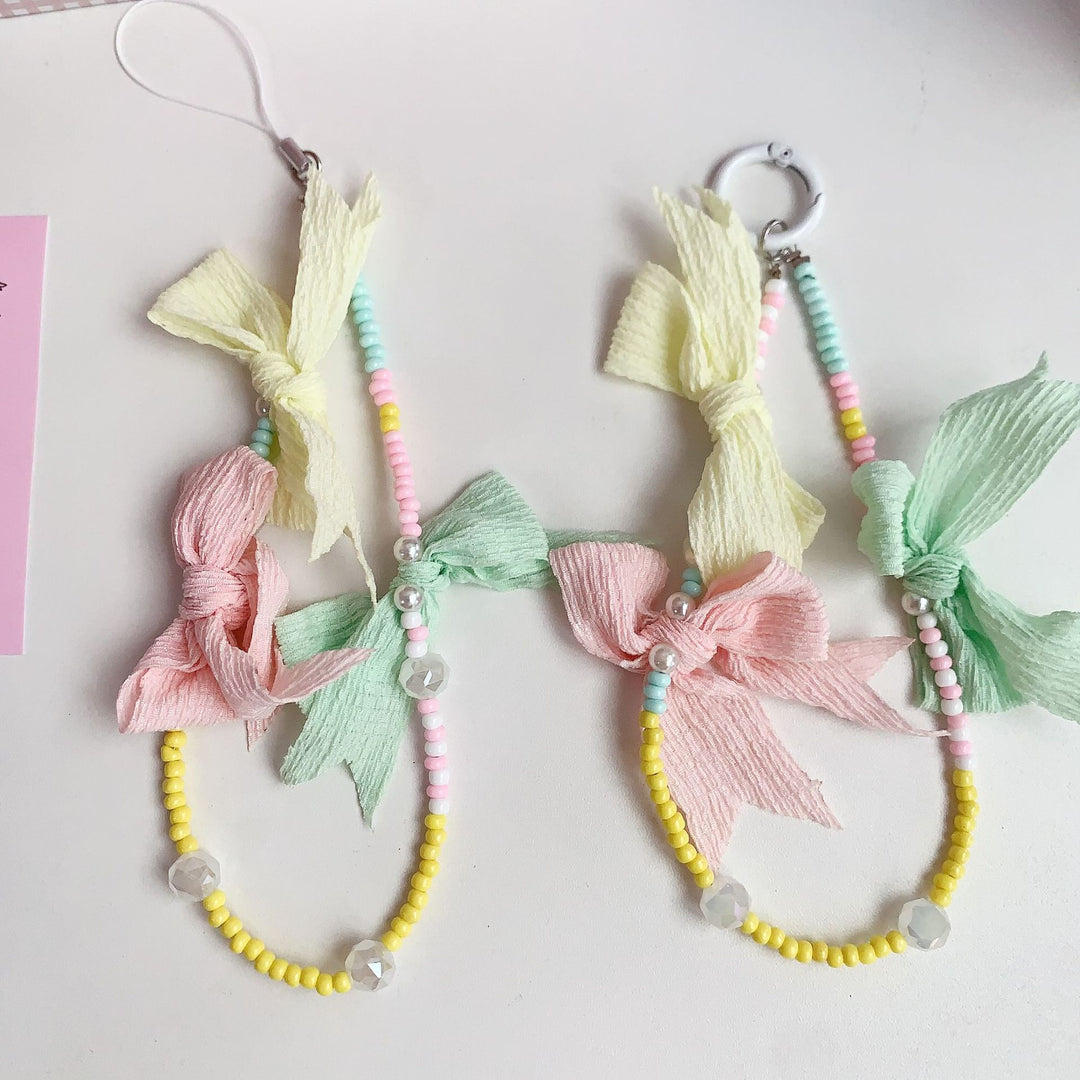 Colorful Beaded and Ribbon Phone Lanyard Kalsten