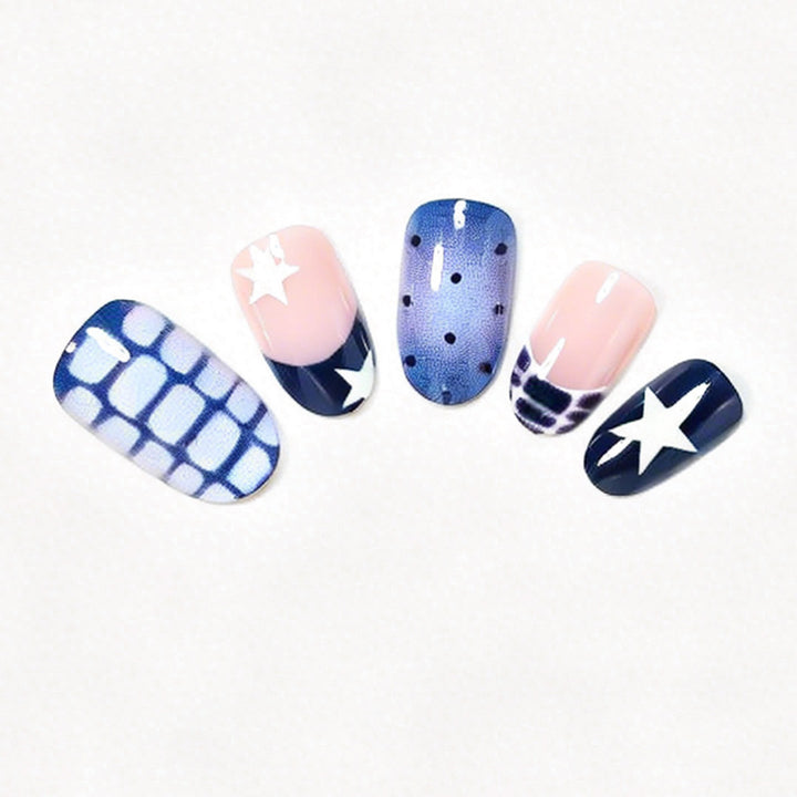 Artistic Ocean-Inspired Press-On Nail Set Kalsten