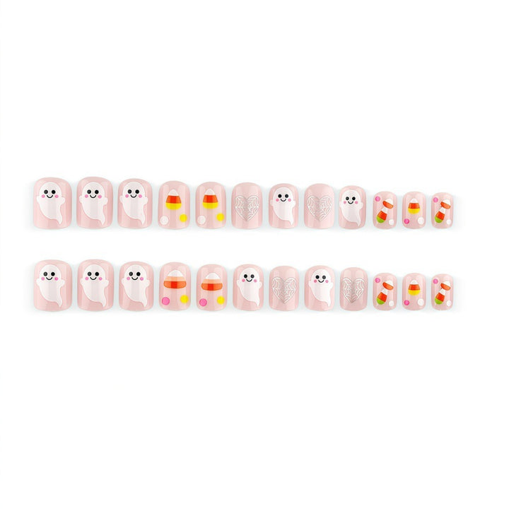Artificial nails for Halloween with cute ghost motifs Kalsten