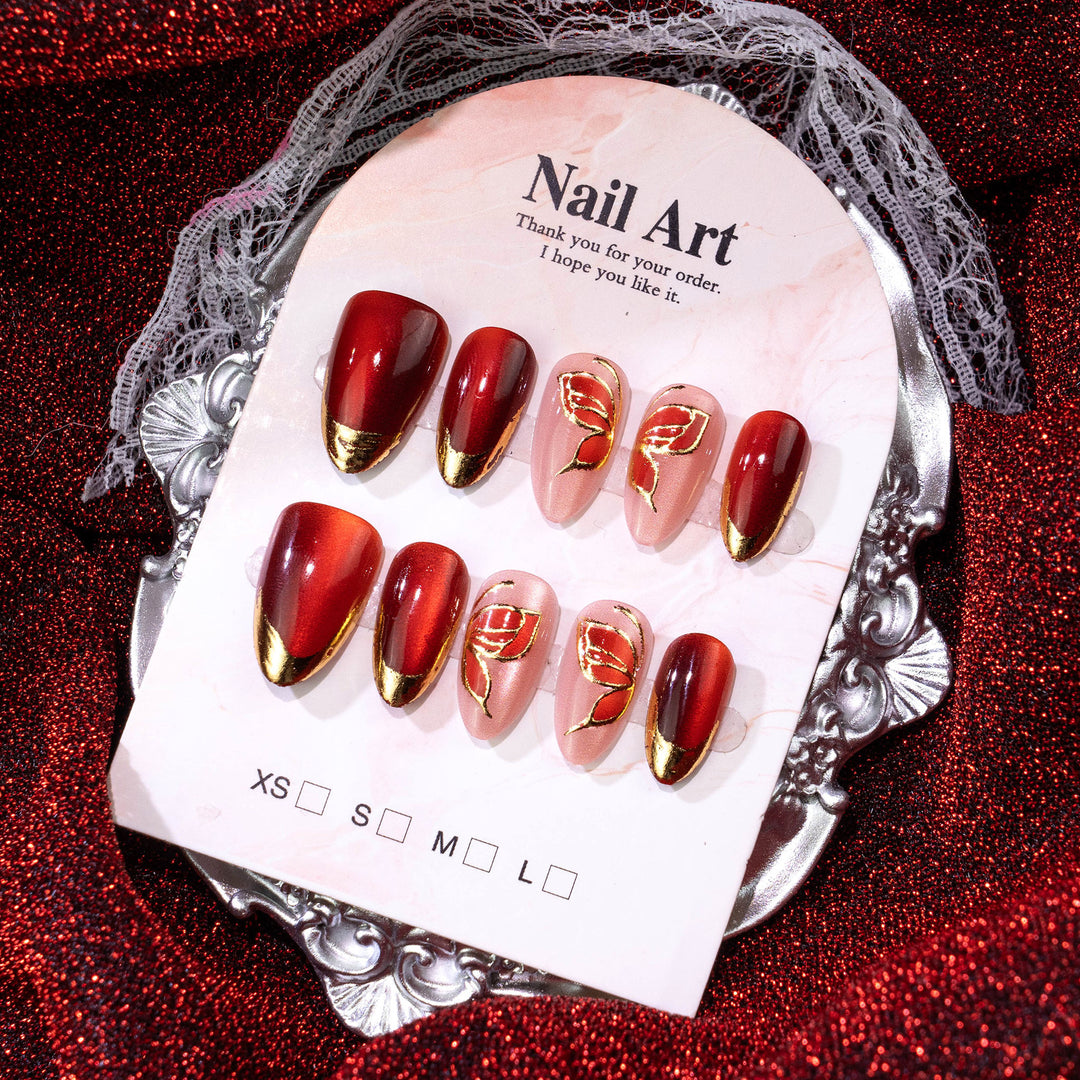 Artistic Press-On Nail Set with Butterfly Design Kalsten