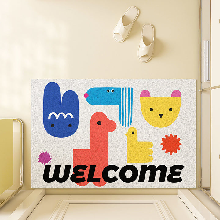 Playful Illustrated Welcome Mat Kalsten