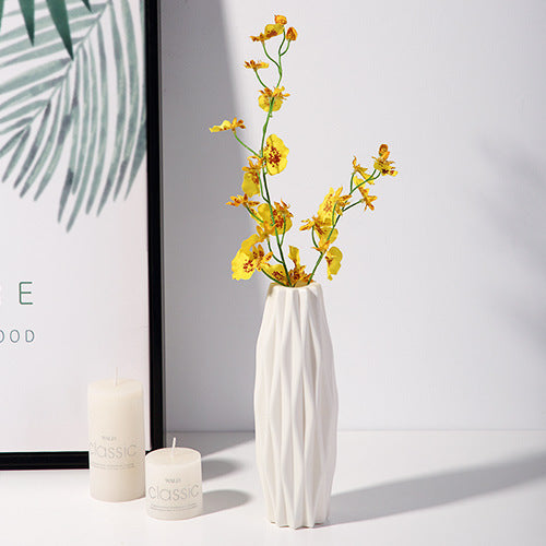 Textured Geometric Decorative Vase Kalsten