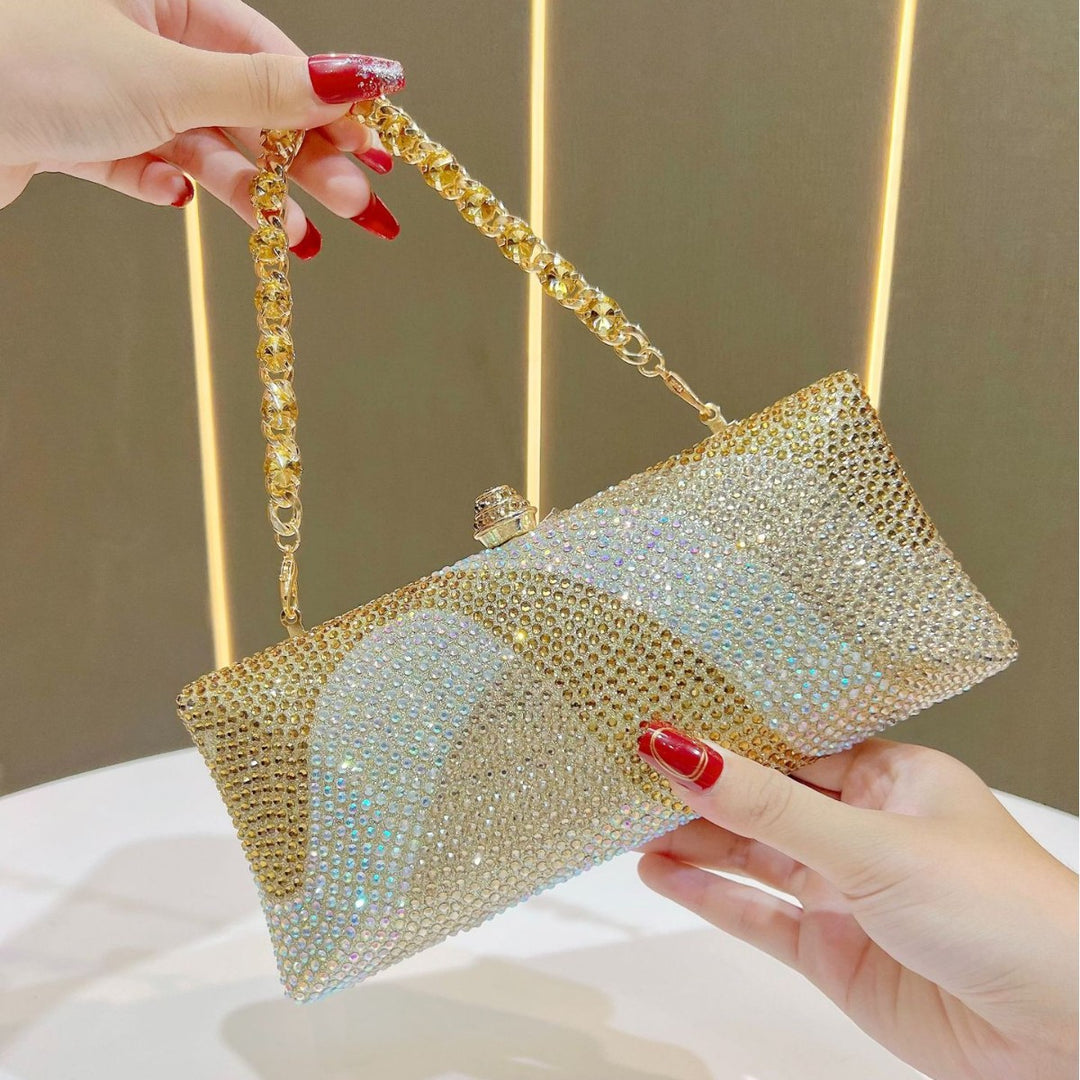 Rhinestone-Embossed Evening Handbag