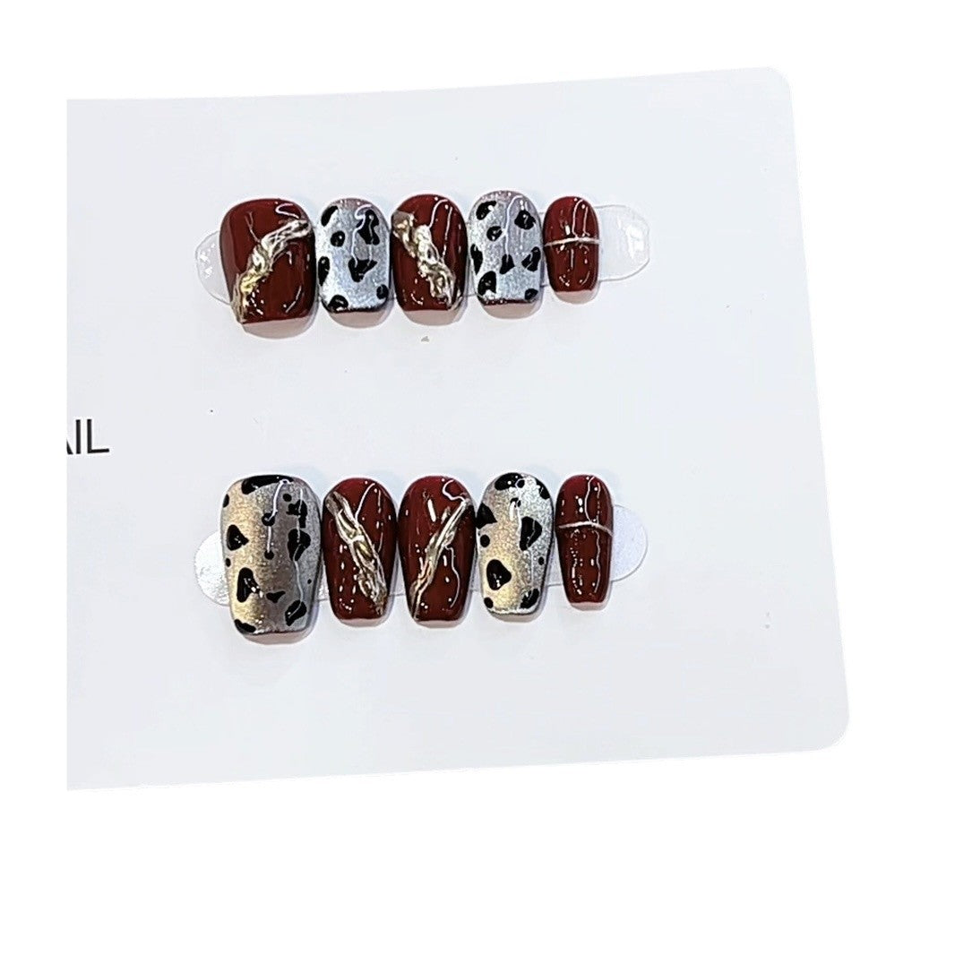 Stylish Press-On Nail Art Set with Unique Patterns Kalsten