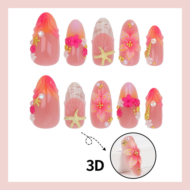 Artificial nail set with playful maritime design Kalsten