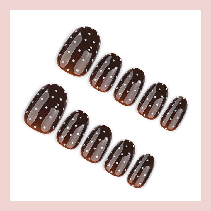 Artificial nail set with elegant dots and shiny accents Kalsten