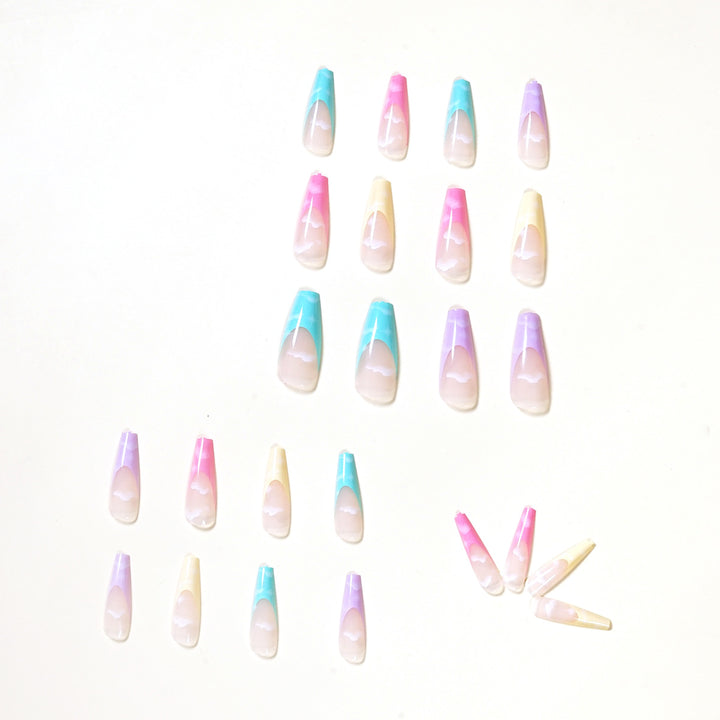 Artistic Acrylic Nails with Cloud Design Kalsten