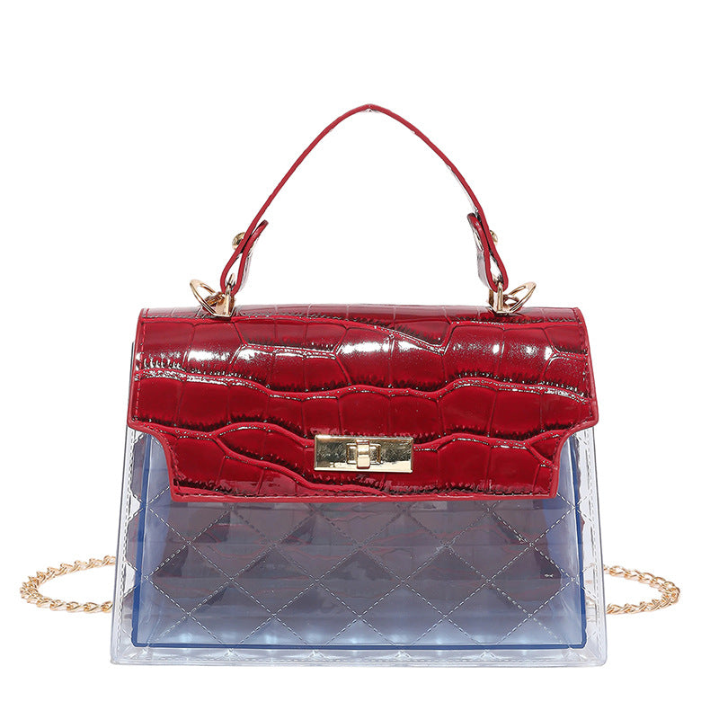 Glossy Crocodile Patterned Handbag