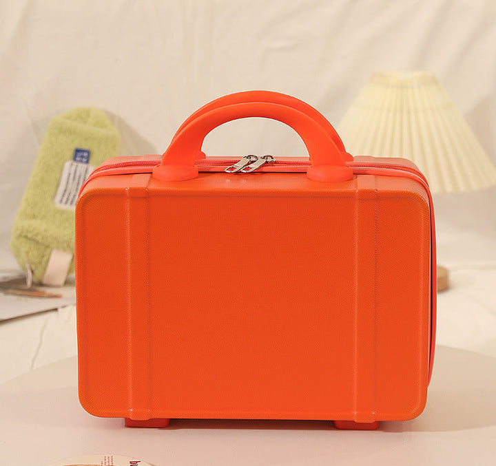 hard-shell travel cosmetic case with double-zip closure top handle and protective feet Kalsten