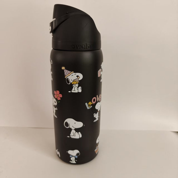 Double-Wall Vacuum Insulated Stainless Steel Travel Bottle With Flip Straw Leakproof Lid And Character Print