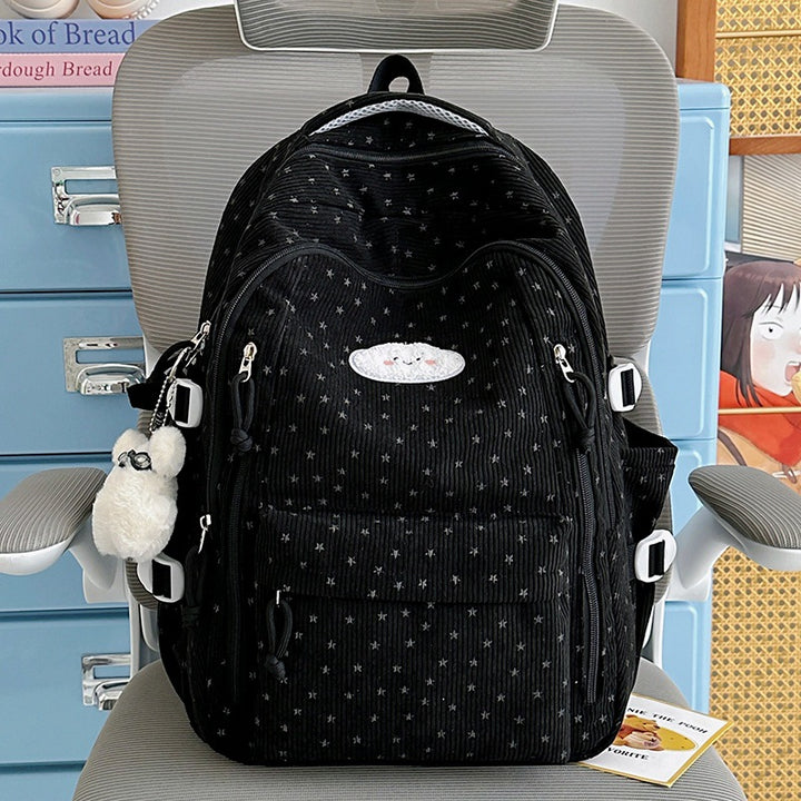 Trendy Star-Embellished Multi-Pocket Backpack Kalsten